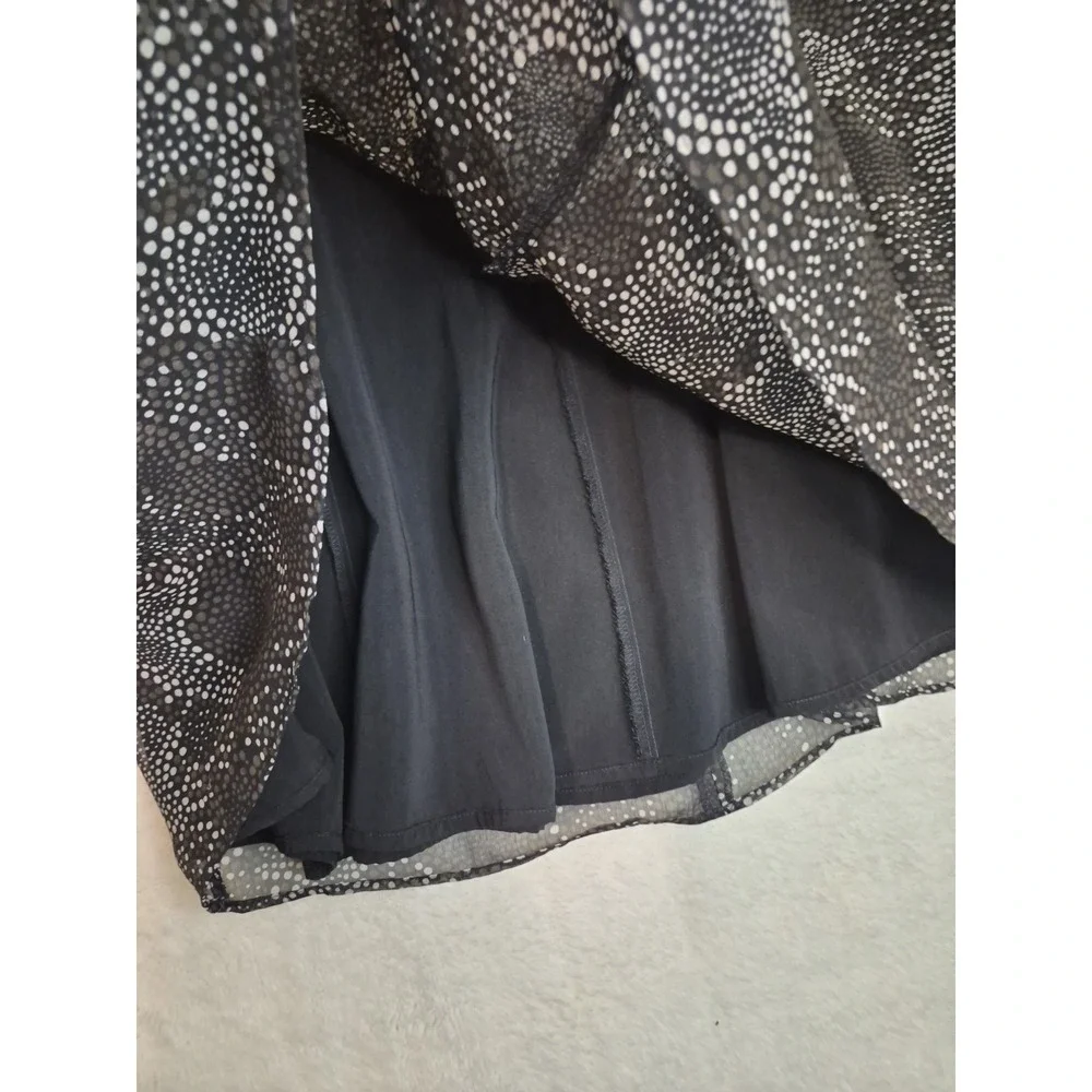 GEOFFREY BEENE‎ SPORT BLACK BROWN-CREAM DOTS LINED SKIRT SIZE 10